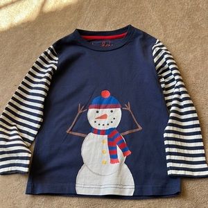 Mini Boden Snowman Shirt EUC